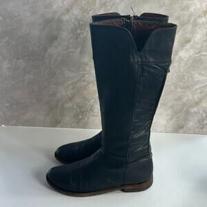 Seal Of The Sutro Tall Boots Women's Size 10 All Leather Full Zip V-Cut Out